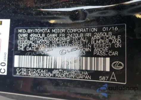 2016 Lexus Rc 300 z USA, uszkodzony, nr VIN JTHSM5BCXG5001153